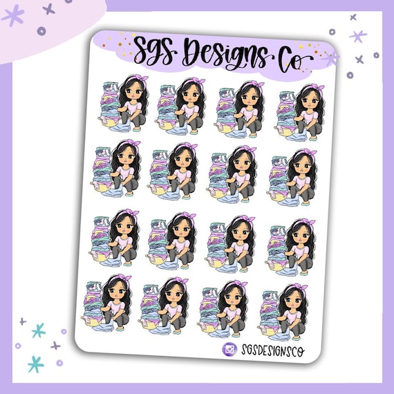 Miss Lady D Fold Clothes Sticker Sheet
