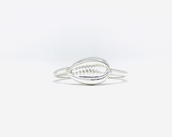 Cowrie Sea Shell Ring in Solid Sterling Silver, very comfortable to wear everyday