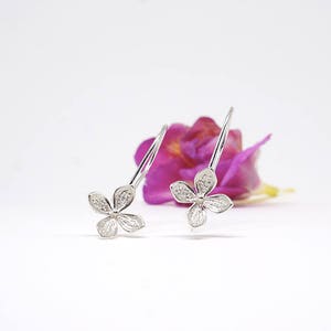 Lilac flower Stud earrings in Sterling Silver image 6