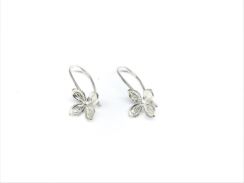 Lilac flower Stud earrings in Sterling Silver image 5