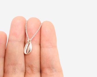 Cowrie Sea Shell Pendant in Sterling Silver, very easy to wear everyday