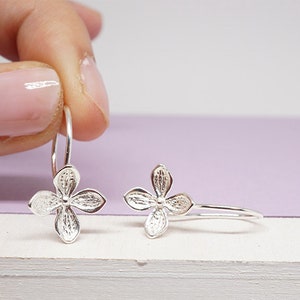 Lilac flower Stud earrings in Sterling Silver image 2