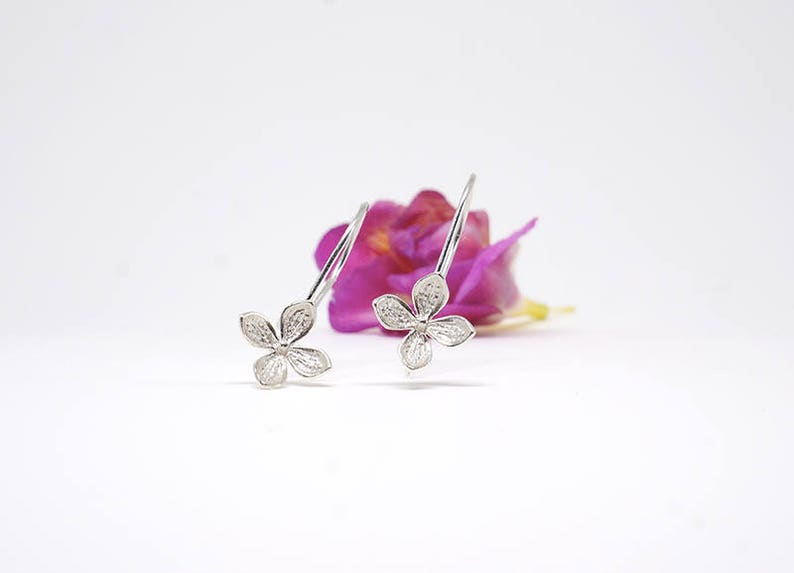 Lilac flower Stud earrings in Sterling Silver image 6