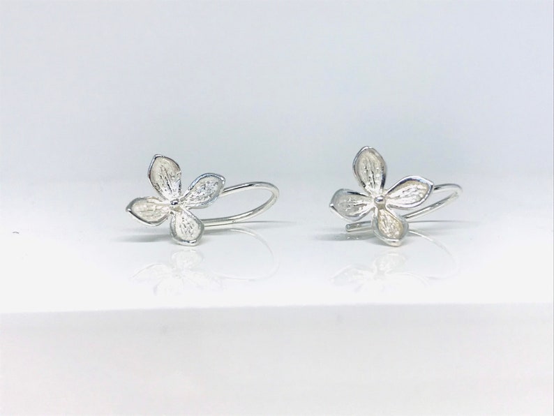 Lilac flower Stud earrings in Sterling Silver image 10