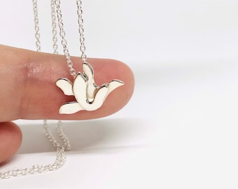 Magnolia Flower Pendant in Sterling Silver for woman