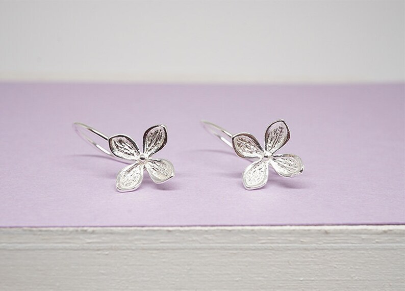 Lilac flower Stud earrings in Sterling Silver image 8