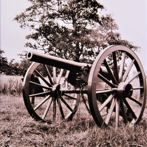 Battlefield Cannon in Sepia - Photograph