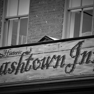 Cashtown Inn Sign Black and White Photograph