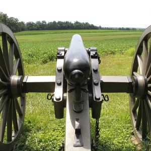 Cannon View Of Cavalry Battlefield / Gettysburg - Photograph