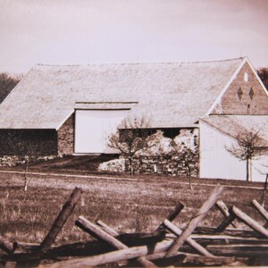 Trostle Barn Gettysburg Battlefield - Sepia Photograph