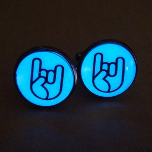 Glühen in den dunklen Manschettenknöpfe / Rock Manschettenknöpfe / Rock n Roll / Glow-Manschettenknöpfe / Glow Manschettenknöpfe / Ehemann Geschenk / Geschenke für Ehemann / Rock n Roll
