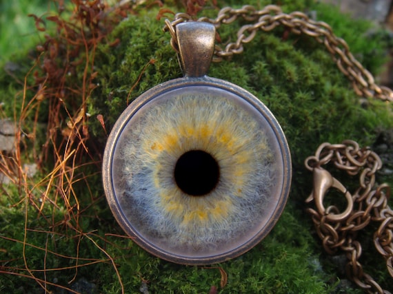 Glowing Necklace Eye Glowing in the dark Grey eye Glowing Eye Glow in the dark Eye Pendant Eye Necklace Eye Jewelry Glowing