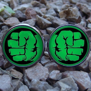 Glowing cuff links Fists glow in the dark Superhero cufflinks Hands cuff links Men cufflinks Glowing hero cufflinks Personalized superhero