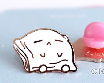 Lazy Cheung Fun Dim Sum Enamel Pin, cute, kawaii, gift, lapel pin, rice noodle