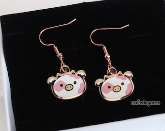 Boucles d’oreilles de vache fraise