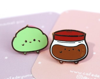 Condiment Buddies Enamel Pin, cute, kawaii, gift, lapel pin, sushi, soy sauce, wasabi