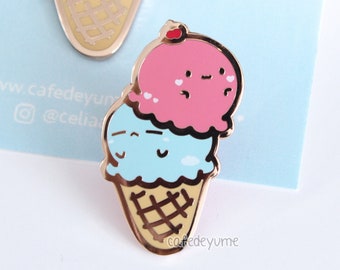 ENP03 gift for her Gold Enamel Pin food enamel pin Enamel Lapel Pin Without Ice Cream hard enamel pin Ice Cream Enamel Pin