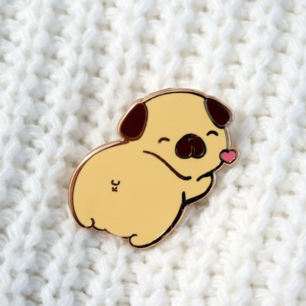 Pug Butt Enamel Pin Cute dog lover gift lapel brooch