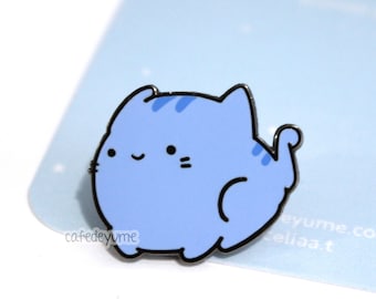 Bloo Cat Enamel Pin, sushi lapel pin, cute cat, kitty, kawaii, japanese, brooch, gift