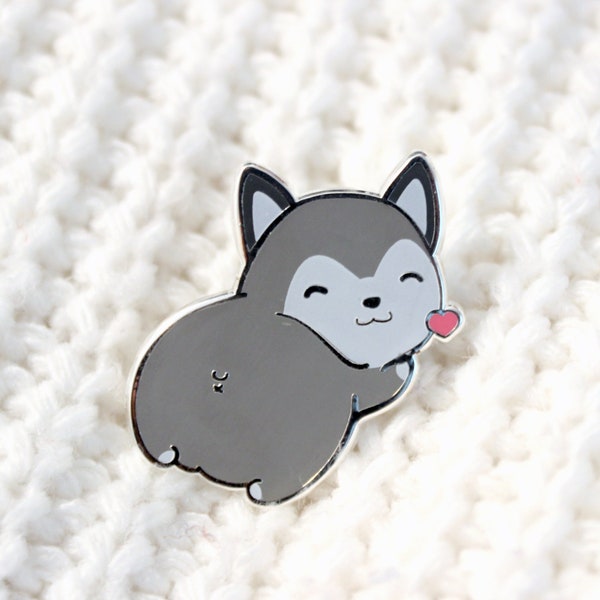 Husky Butt Enamel Pin cute dog puppy gift christmas kawaii brooch