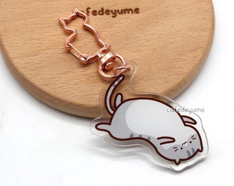 tabby cat yoga acrylic charm