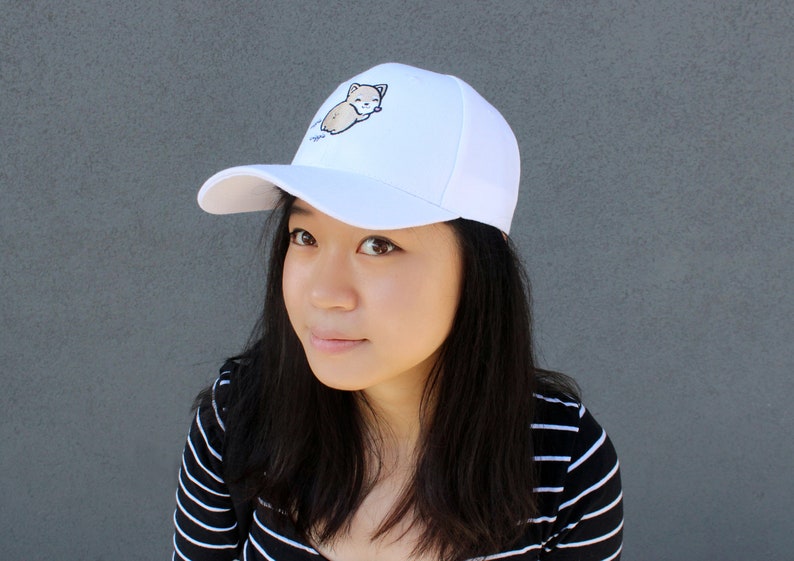 Cute Shiba Butt Baseball Cap White Hat Dog Inu Puppy Christmas Gift