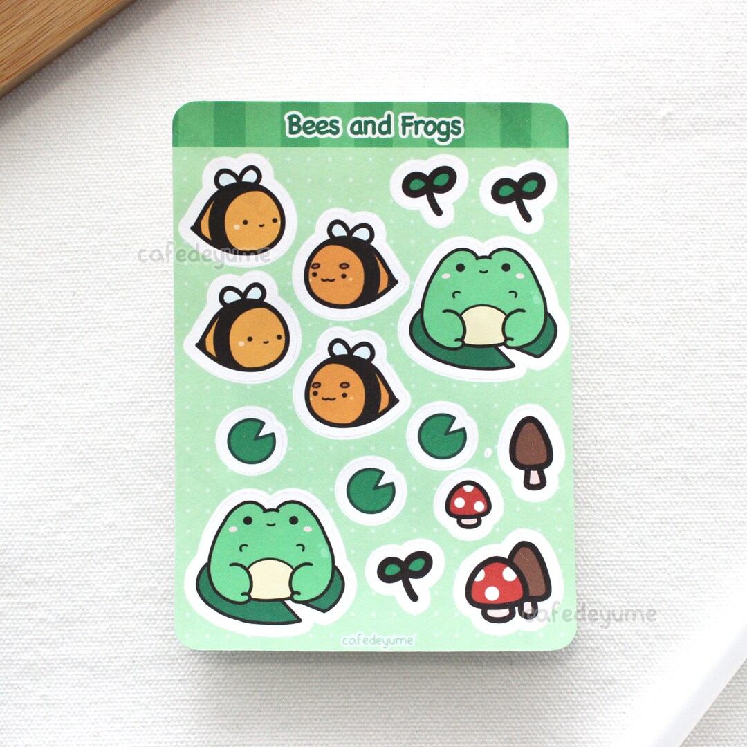 Bees and Frogs Sticker Sheet | Journaling - Etsy