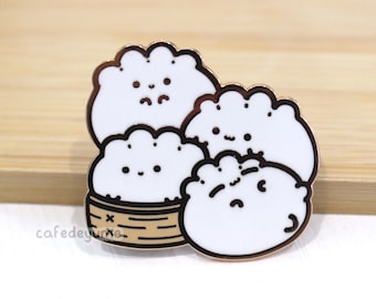 Bao Dim Sum Enamel Pin, cute, kawaii, gift, lapel pin charsiu chashu bao