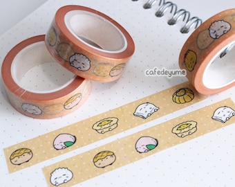 Dim Sum Buddies Washi Tape, cute tape, decorative, har gow, siu mai, food, foodie, kawaii