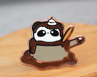 Panda Chocolate Enamel Pin Brooch Cafe de Yume