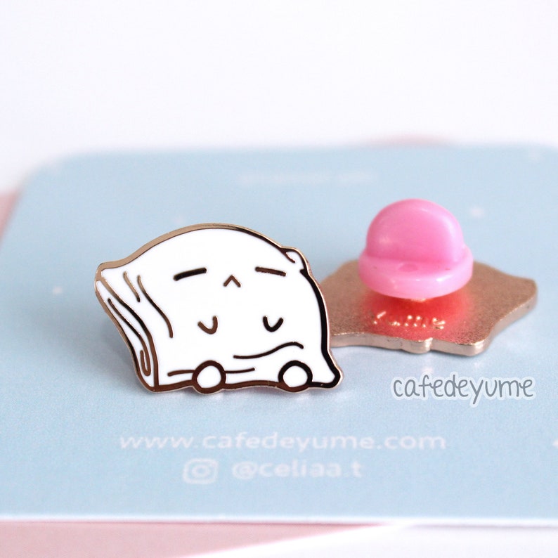 Lazy Cheung Fun Dim Sum Enamel Pin, cute, kawaii, gift, lapel pin, rice noodle image 1