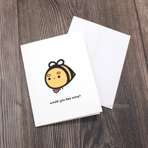 Voudriez-vous être le mien Carte de vœux Carte de Saint-Valentin Mignon Amour Petit ami Petite amie Mari Femme Amant Abeilles papier coeur