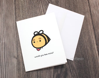 ¿Sería la mía Tarjeta de felicitación Tarjeta del día de San Valentín Lindo amor Novio Novia Esposo Esposa Amante Abejas papel de corazón