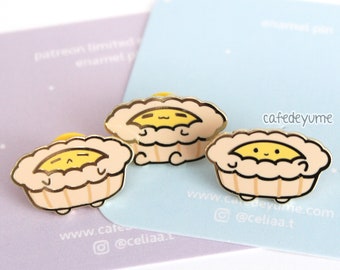 Egg Tart Buddies Dim Sum Enamel Pin, cute, kawaii, gift, lapel pin dumpling,