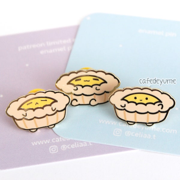 Egg Tart Buddies Dim Sum Enamel Pin, cute, kawaii, gift, lapel pin dumpling,