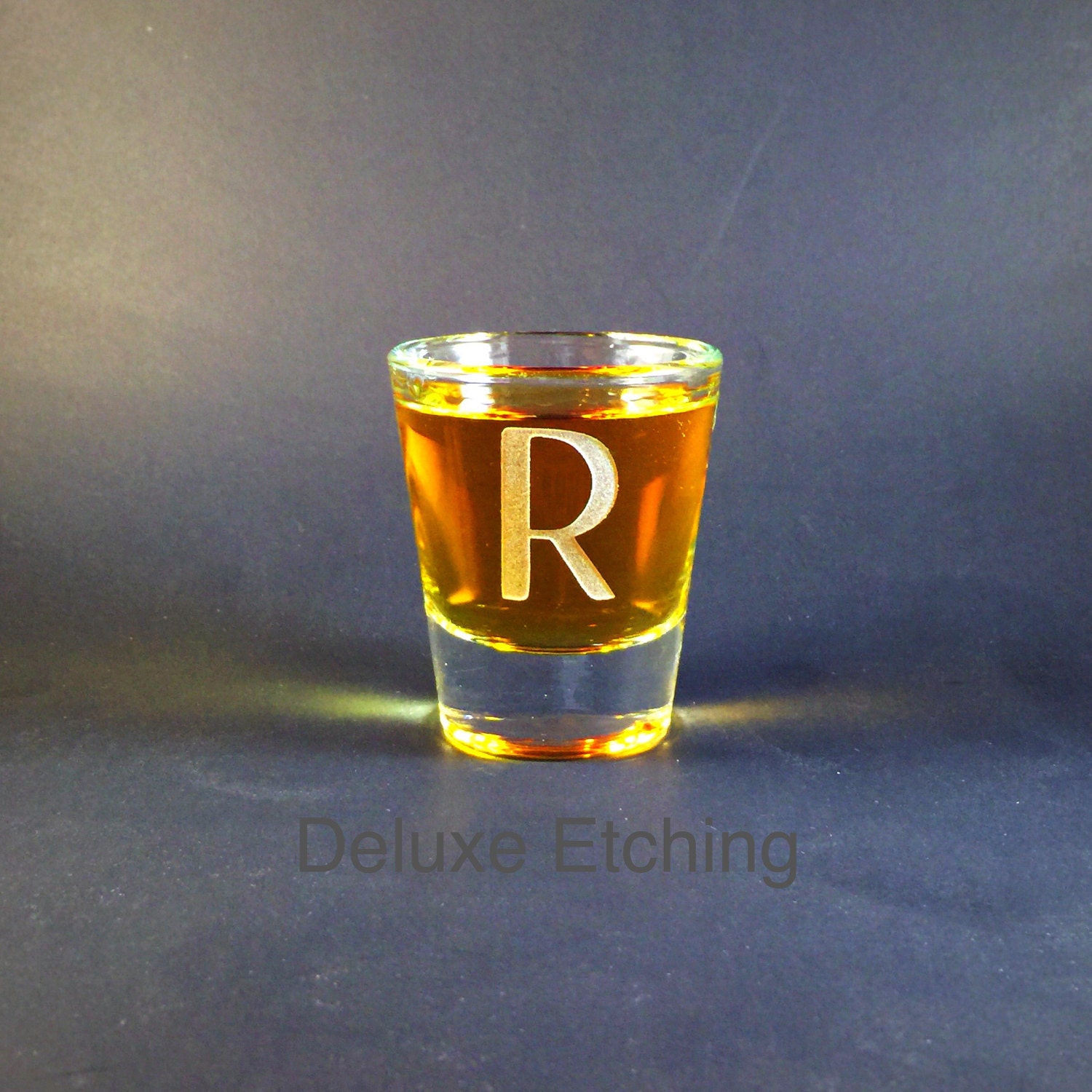 Shot glass Initials Custom Engraved Single Initial Shot Glass Etsy