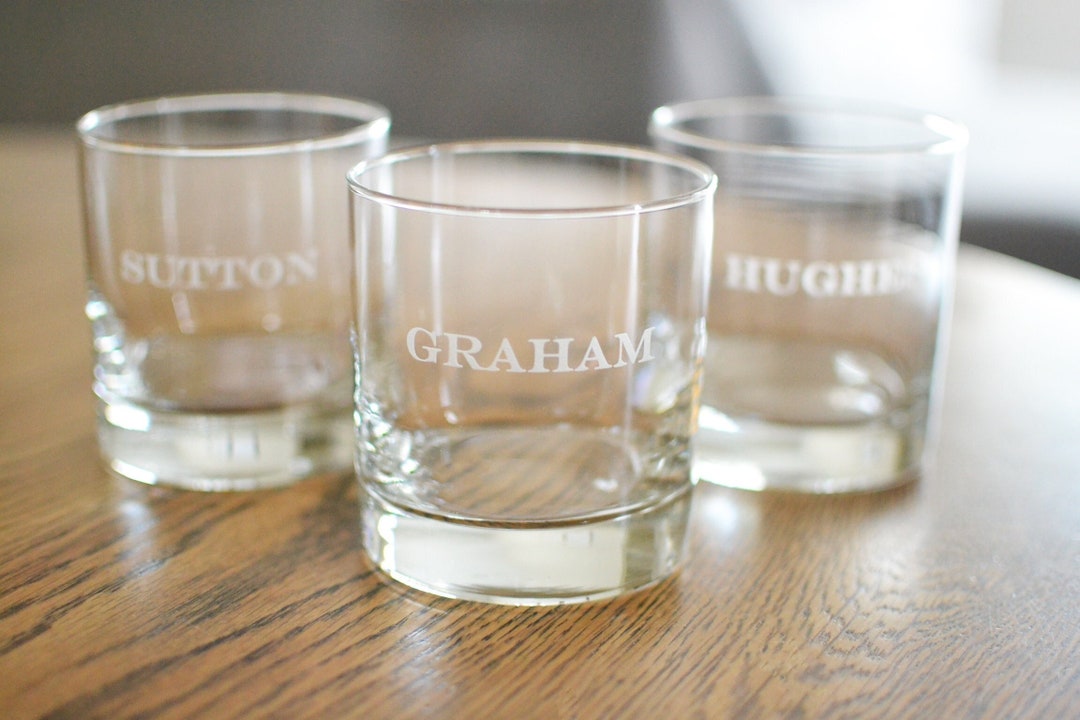 Stamp Rocks Glass Design Personalized Engraved Whiskey Glass: Custom Groomsmen Gift - Etsy