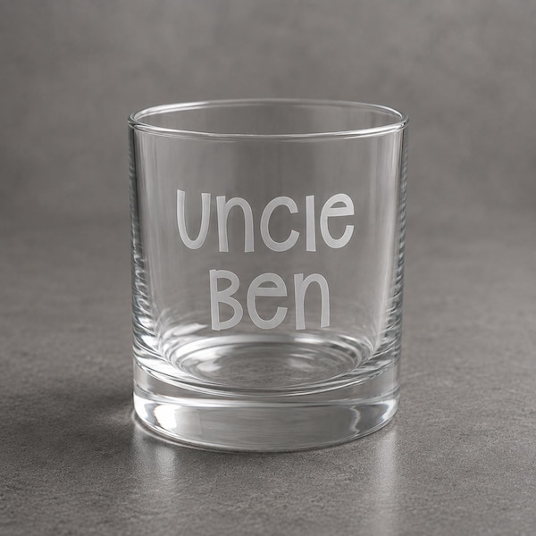 Personalized Uncle Whiskey Glass, Engraved Uncle Gift, Custom Rocks Glass for Uncle, Birthday Christmas Fathers Day Gift