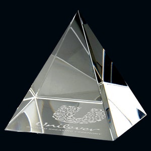 Pyramid Crystal Paperweight, Crystal Paperweight, Paperweight Engraved