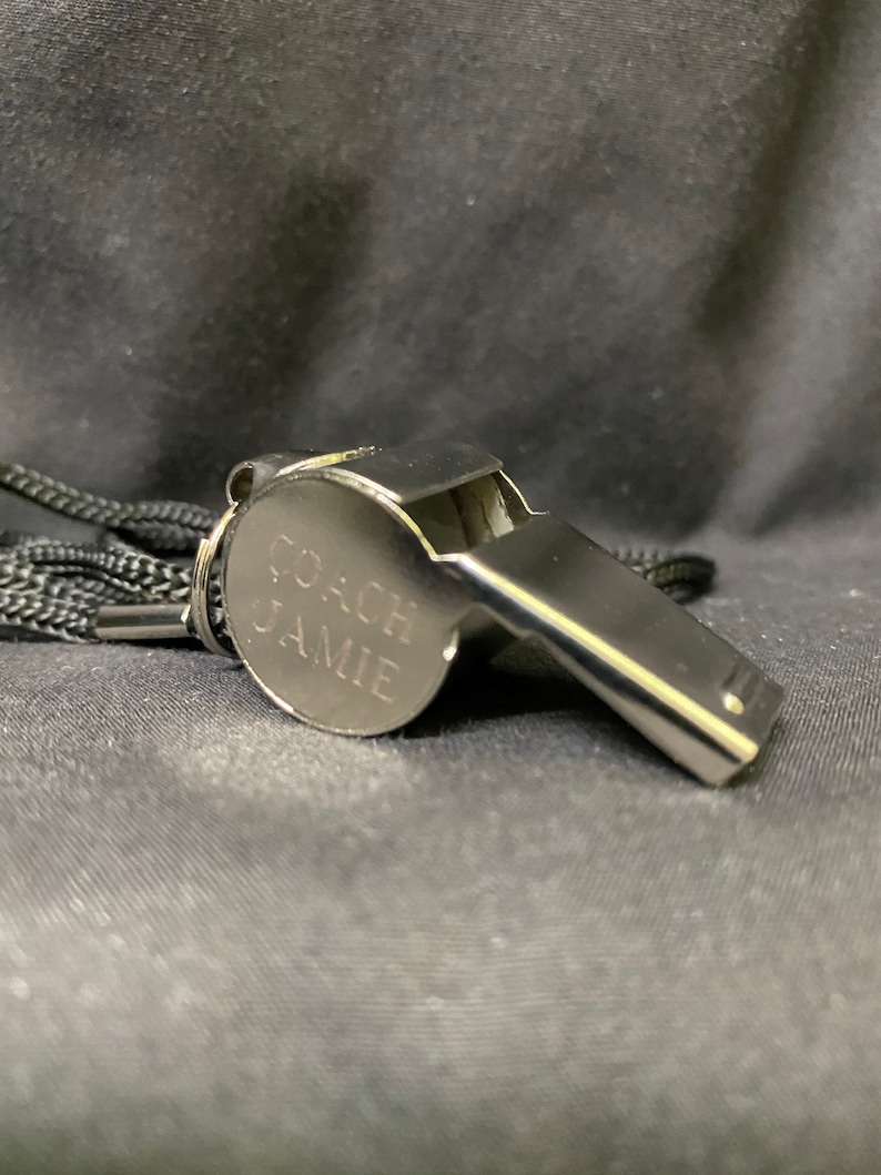 Coaches Whistle Engraved Silver Whistle with Lanyard Etsy