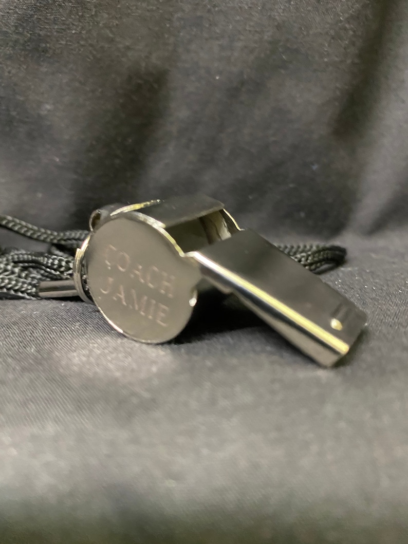 Coaches Whistle Engraved Silver Whistle with Lanyard Etsy