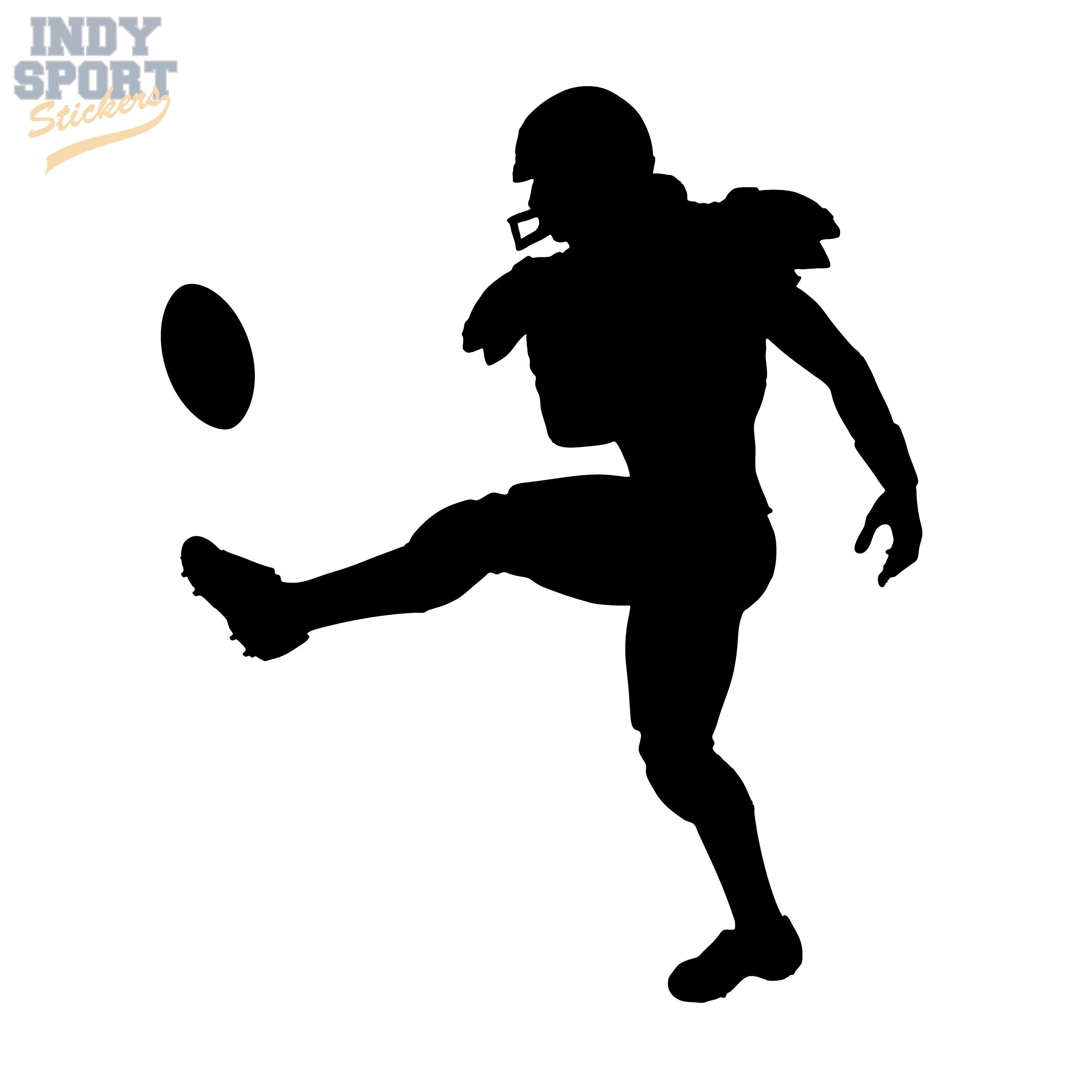 Football Punter Kicker Silhouette with Football Text Vinyl Etsy