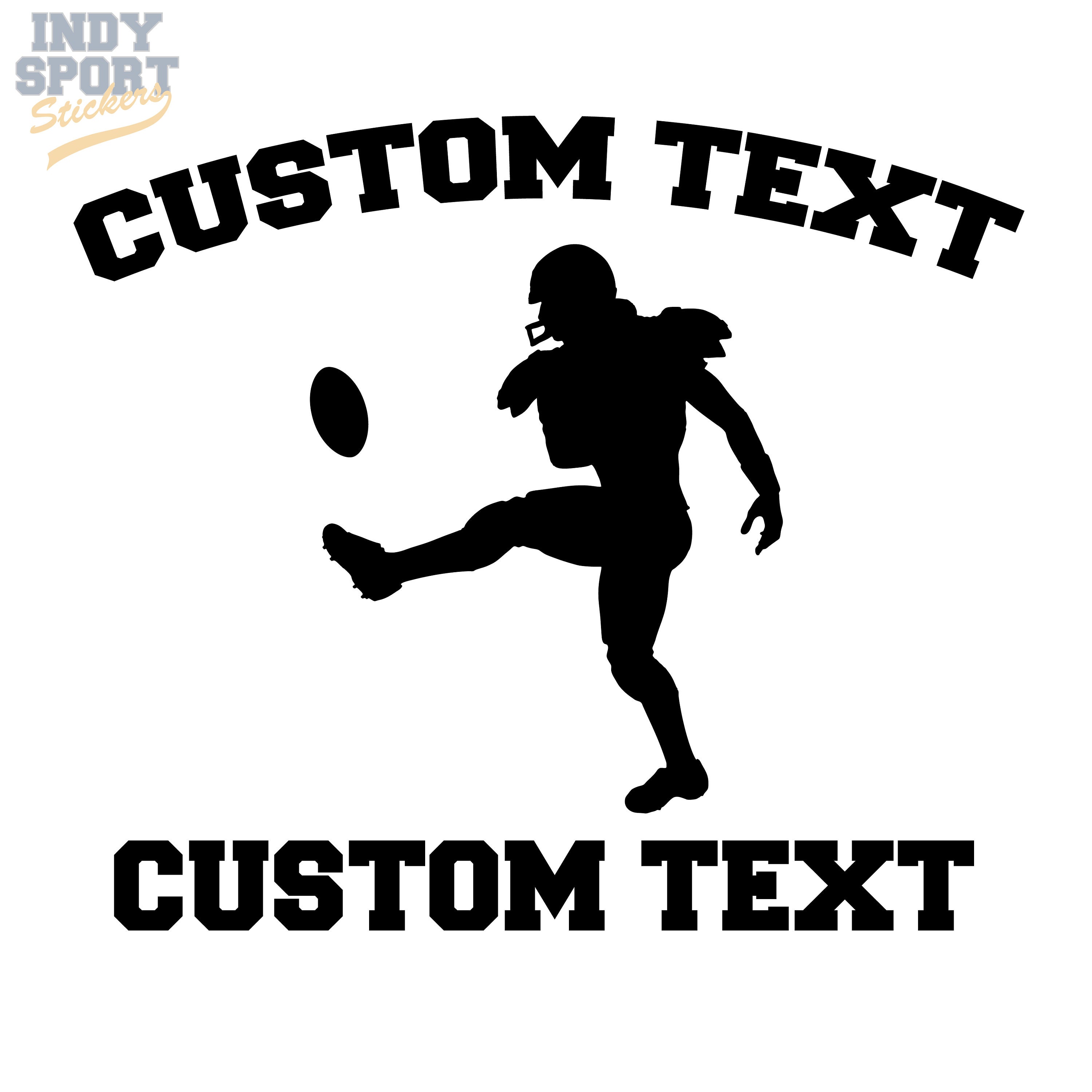 Football Punter Kicker Silhouette with Football Text Vinyl Etsy