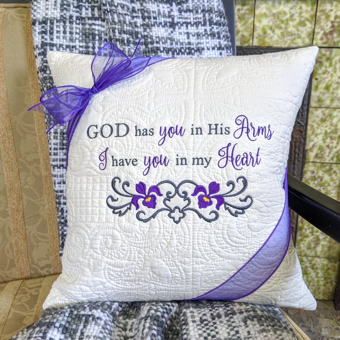 In His Arms PillowSympathy Pillow Funeral Gift Memorial Etsy
