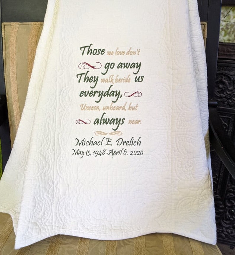 Always Near Quilted Throwsympathy Throw Memorial Gift Etsy