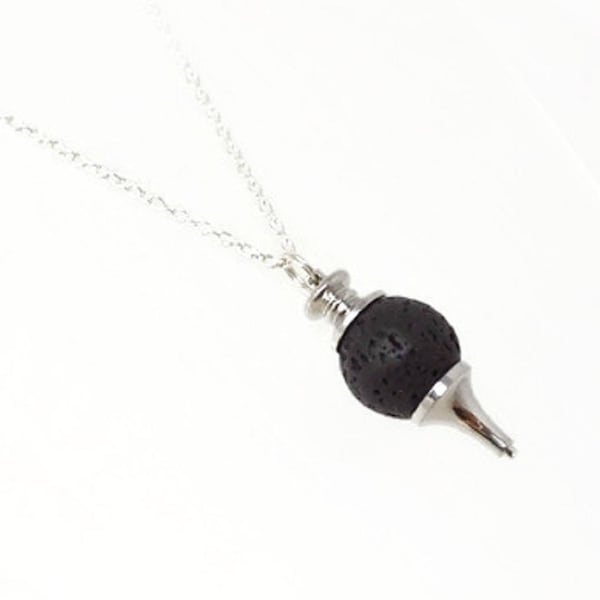 Aromatherapy Necklace - Lava Stone Pendant. Essential Oil Diffuser. Choose Length.