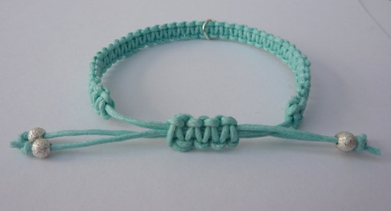 macrame bracelet knotted gemstone candle rope off-white green /& Turquoise Boho