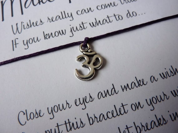 Ohm Wish Bracelet: Spiritual Meditation Gift, Adjustable, Choose Colour