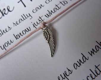 Angel Wing Wish Bracelet: Adjustable, Choose Colour