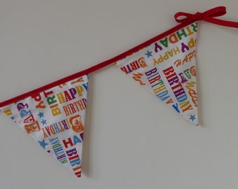 Happy Birthday Bunting - Reusable Birthday Bunting, Birthday Banner, Birthday gift, Birthday Bunting, Birthday sign